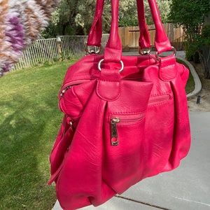 Miztique hot pink leather satchel purse